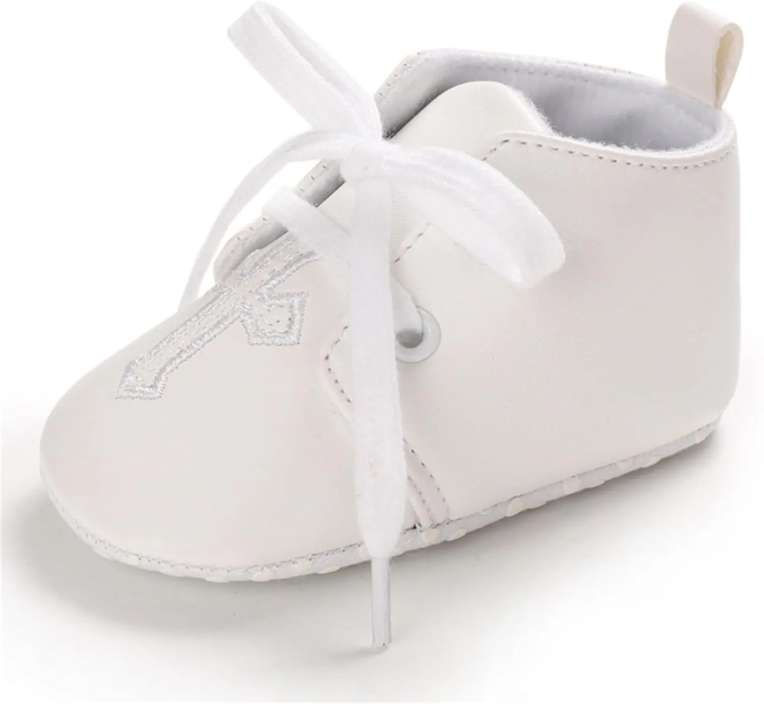 Baby Baptism Shoes & Socks, Boys Girls Infant Toddler, Soft Sole White Christening Sneaker Socks, 3PC