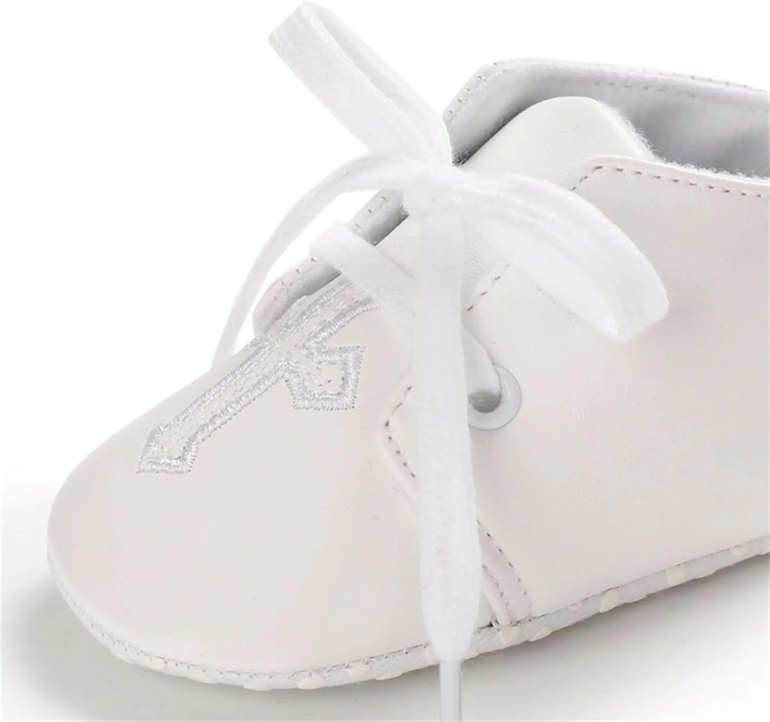 Baby Baptism Shoes & Socks, Boys Girls Infant Toddler, Soft Sole White Christening Sneaker Socks, 3PC