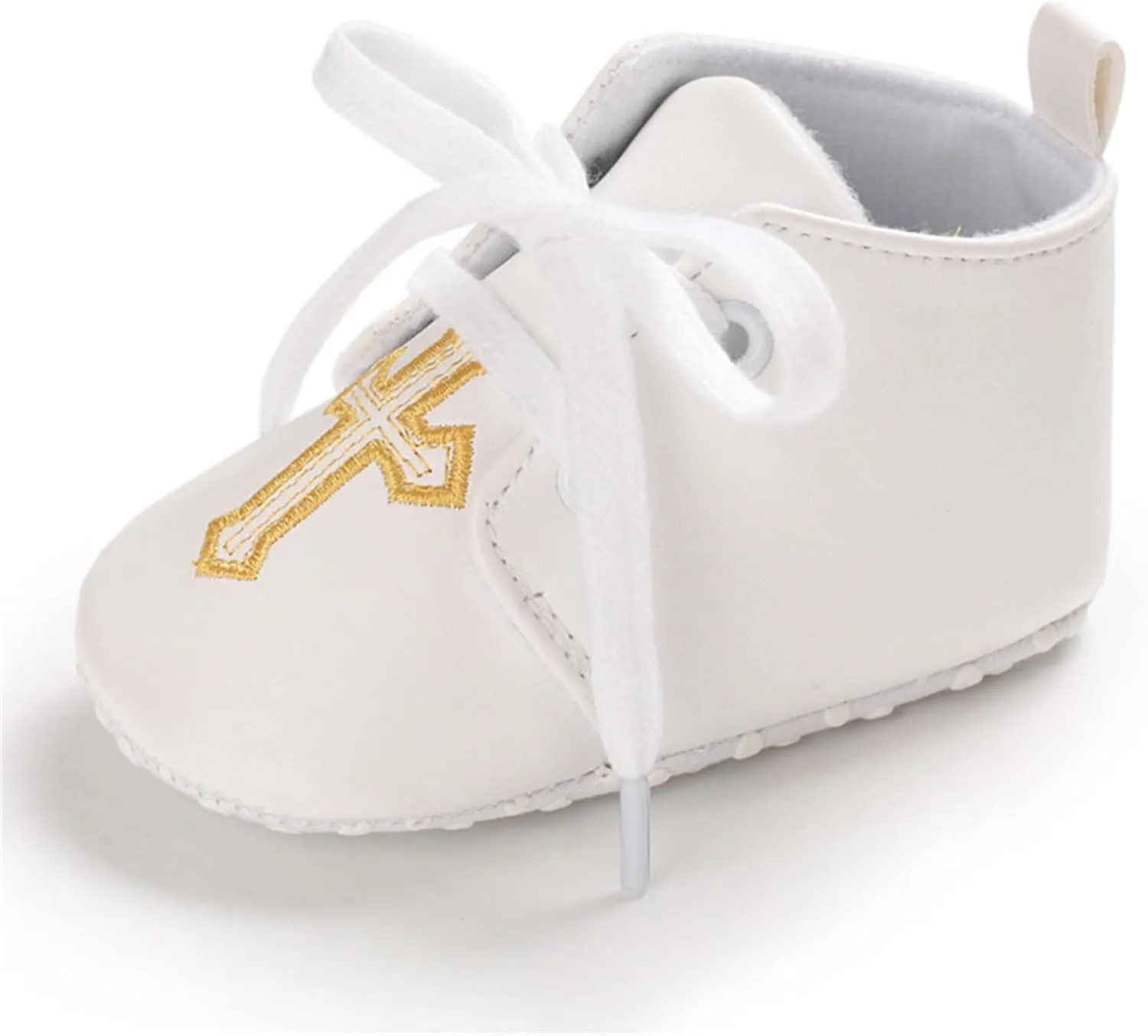Baby Baptism Shoes & Socks, Boys Girls Infant Toddler, Soft Sole White Christening Sneaker Socks, 3PC