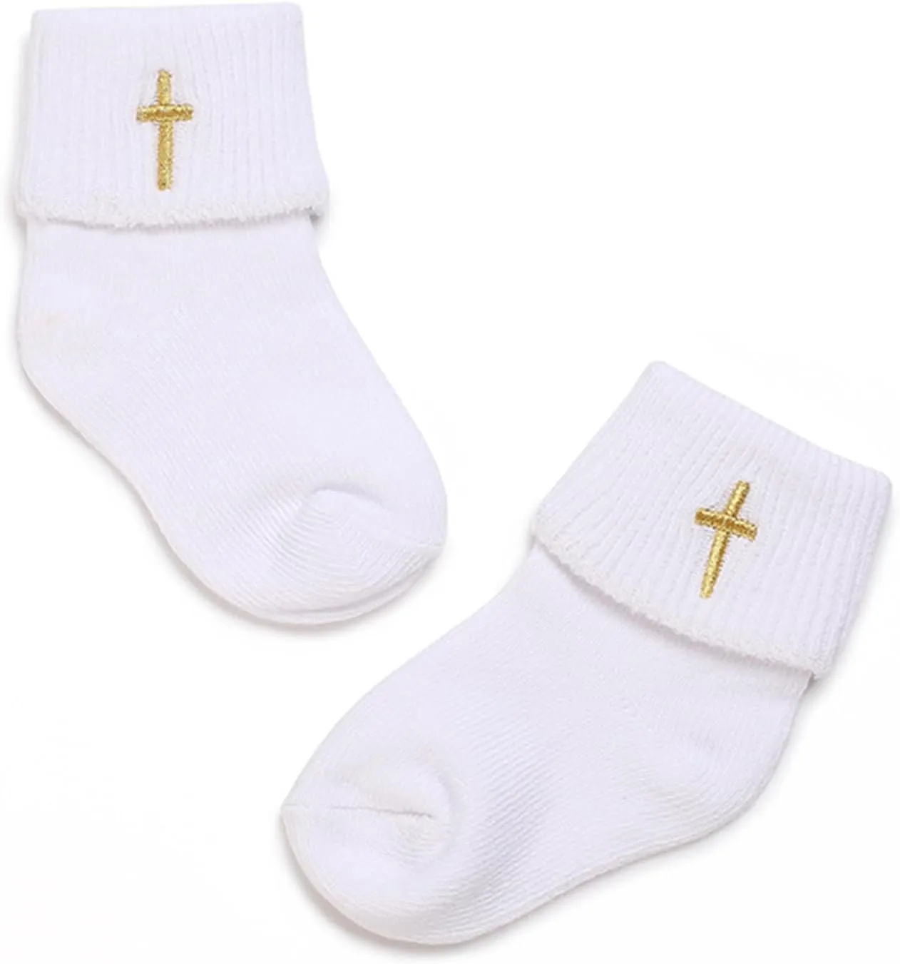 Baby Baptism Shoes & Socks, Boys Girls Infant Toddler, Soft Sole White Christening Sneaker Socks, 3PC