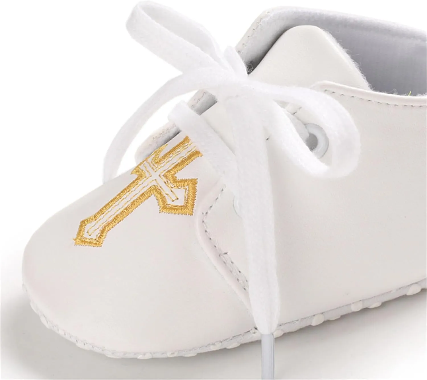 Baby Baptism Shoes & Socks, Boys Girls Infant Toddler, Soft Sole White Christening Sneaker Socks, 3PC