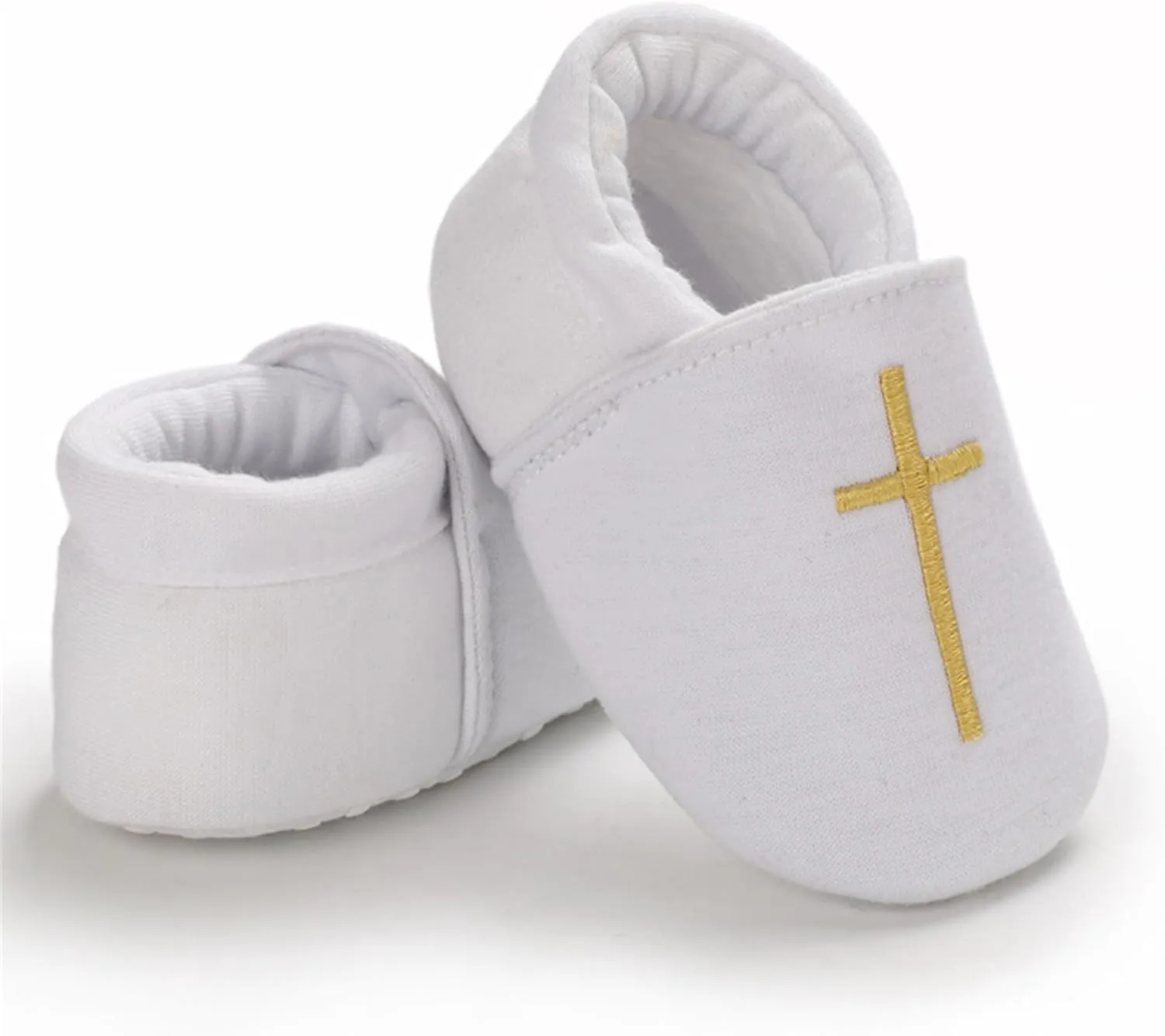 Baby Baptism Shoes & Socks, Boys Girls Infant Toddler, Soft Sole White Christening Sneaker Socks, 3PC