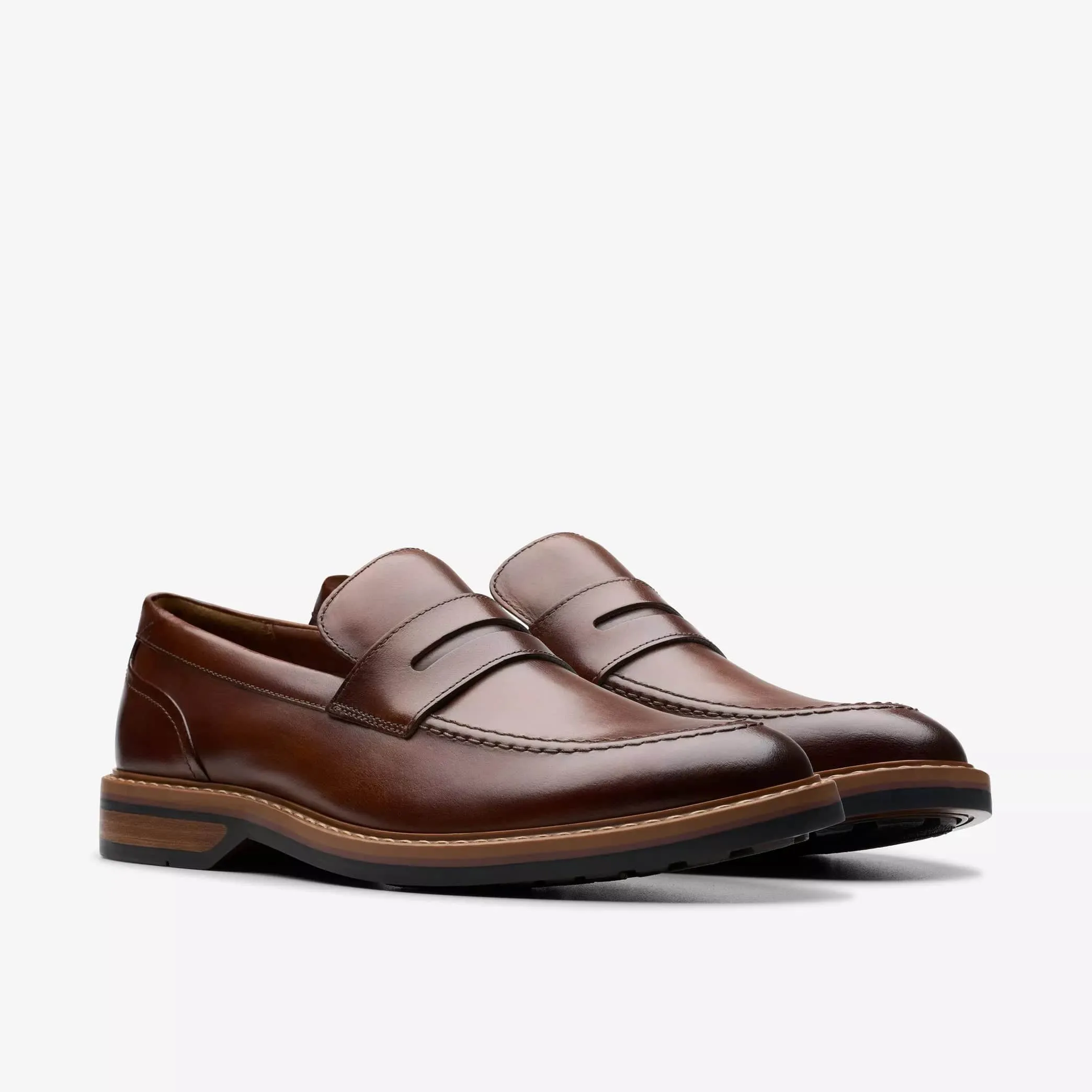 Clarks Men's Aldwin Step Dress Shoes- Mid Tan Leather