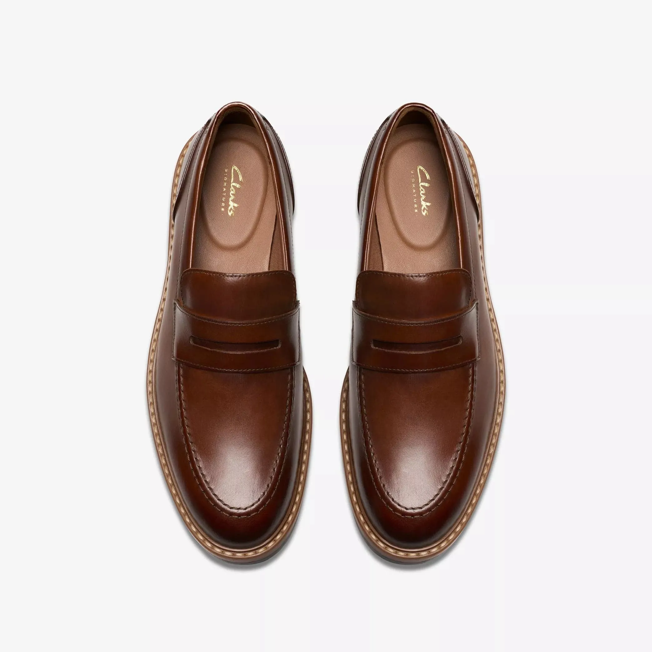 Clarks Men's Aldwin Step Dress Shoes- Mid Tan Leather