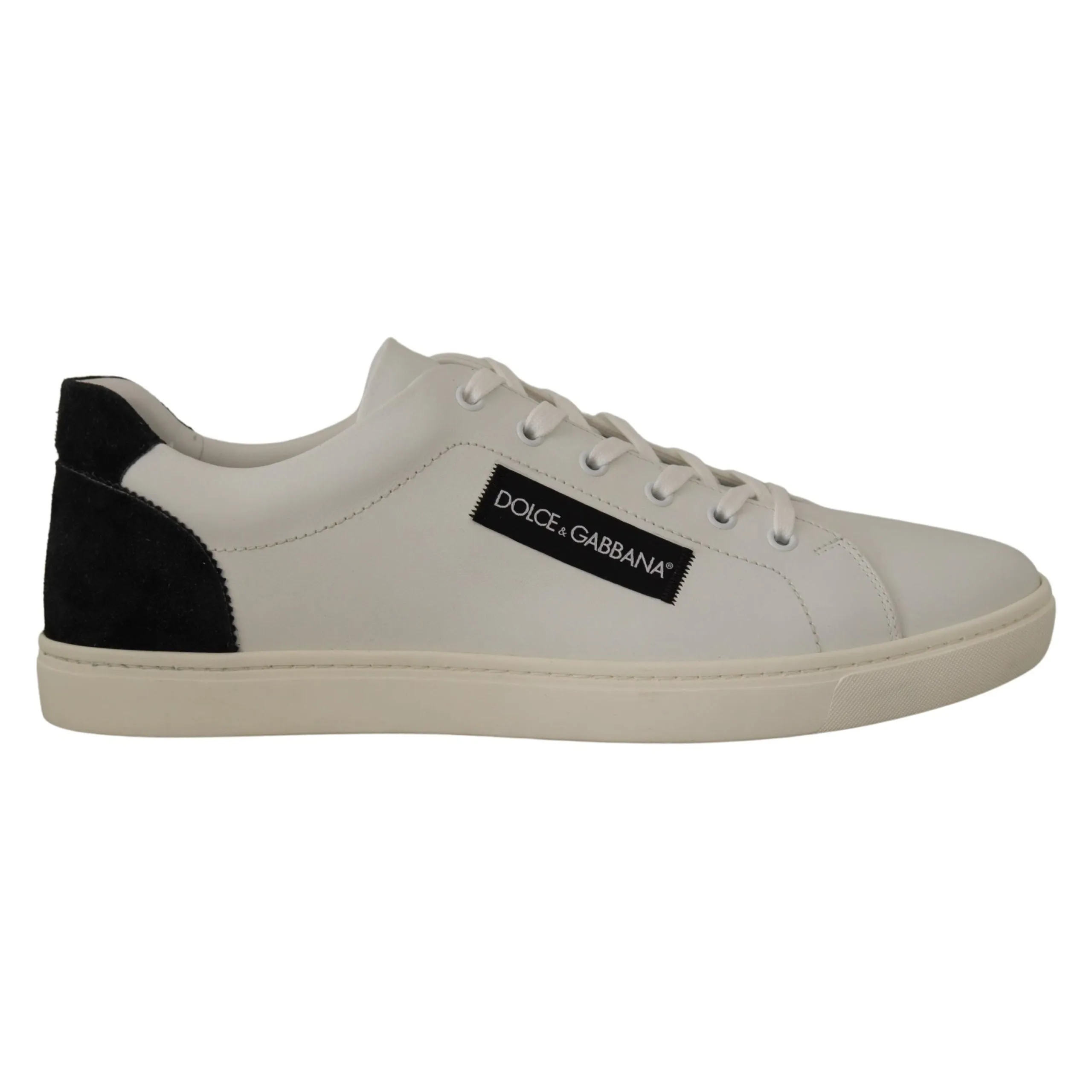 Dolce & Gabbana Elegant White Leather Low Top Sneakers