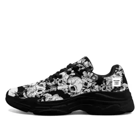 Embrace Cozy Style with Custom chunky Fleece-Lined Shoes: Skull Theme, Personalizable Names and Images â€?Tailored for Enthusiasts of Edgy Elegance,FN020-23023001