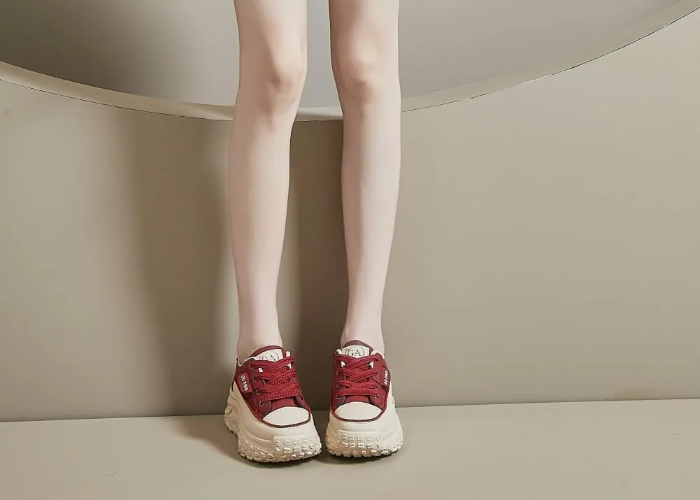 Fashion Sneakers for Women 2025 Cute Sneakers Comfortable Breathable Casual Running Shoes White/Black/Red