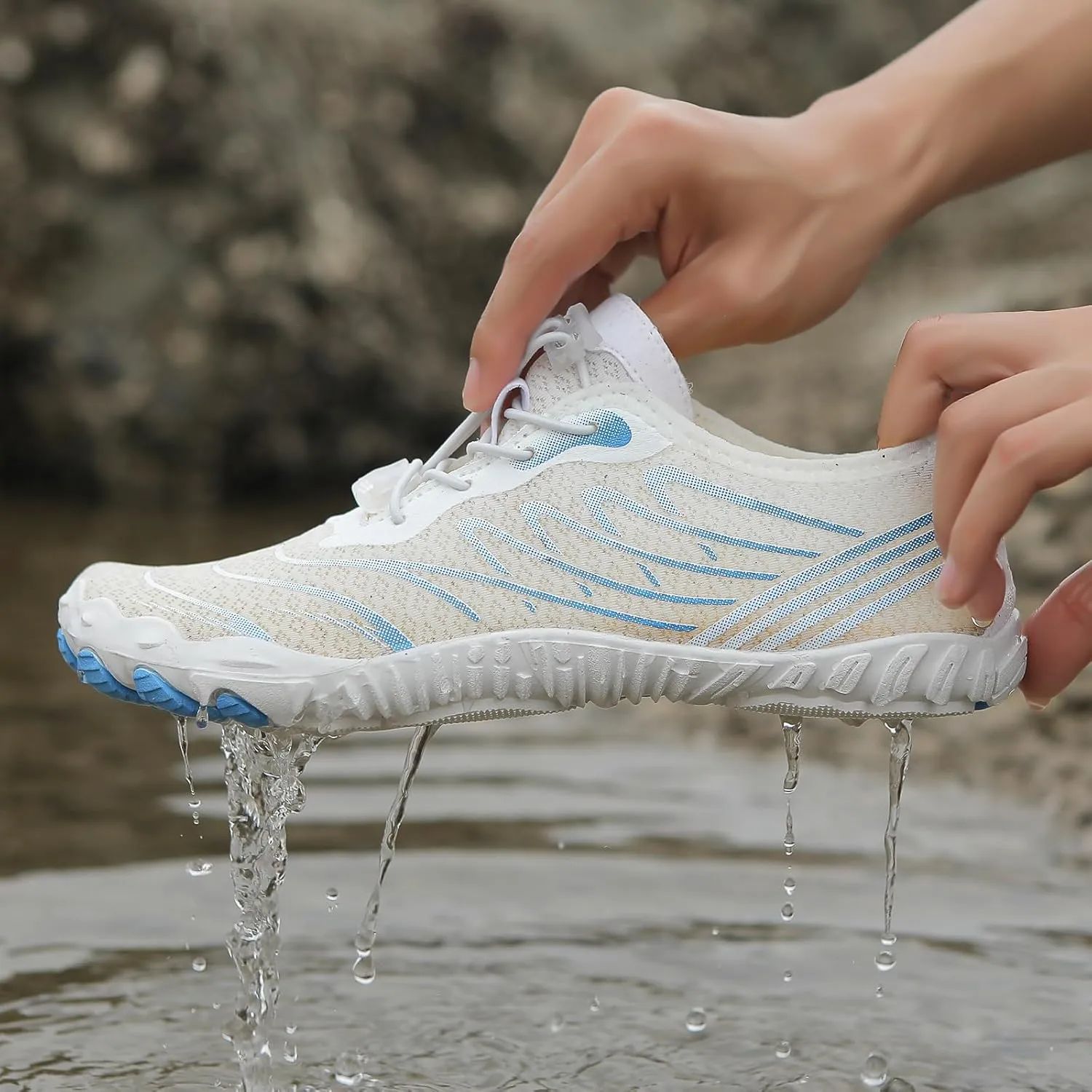 Hiking Barefoot Shoes for Women Men, Wide Toe Box, Beach Pool Aqua Swim Surf Walking Shoe, Healthy and Non-Slip Breathable Water Resistant