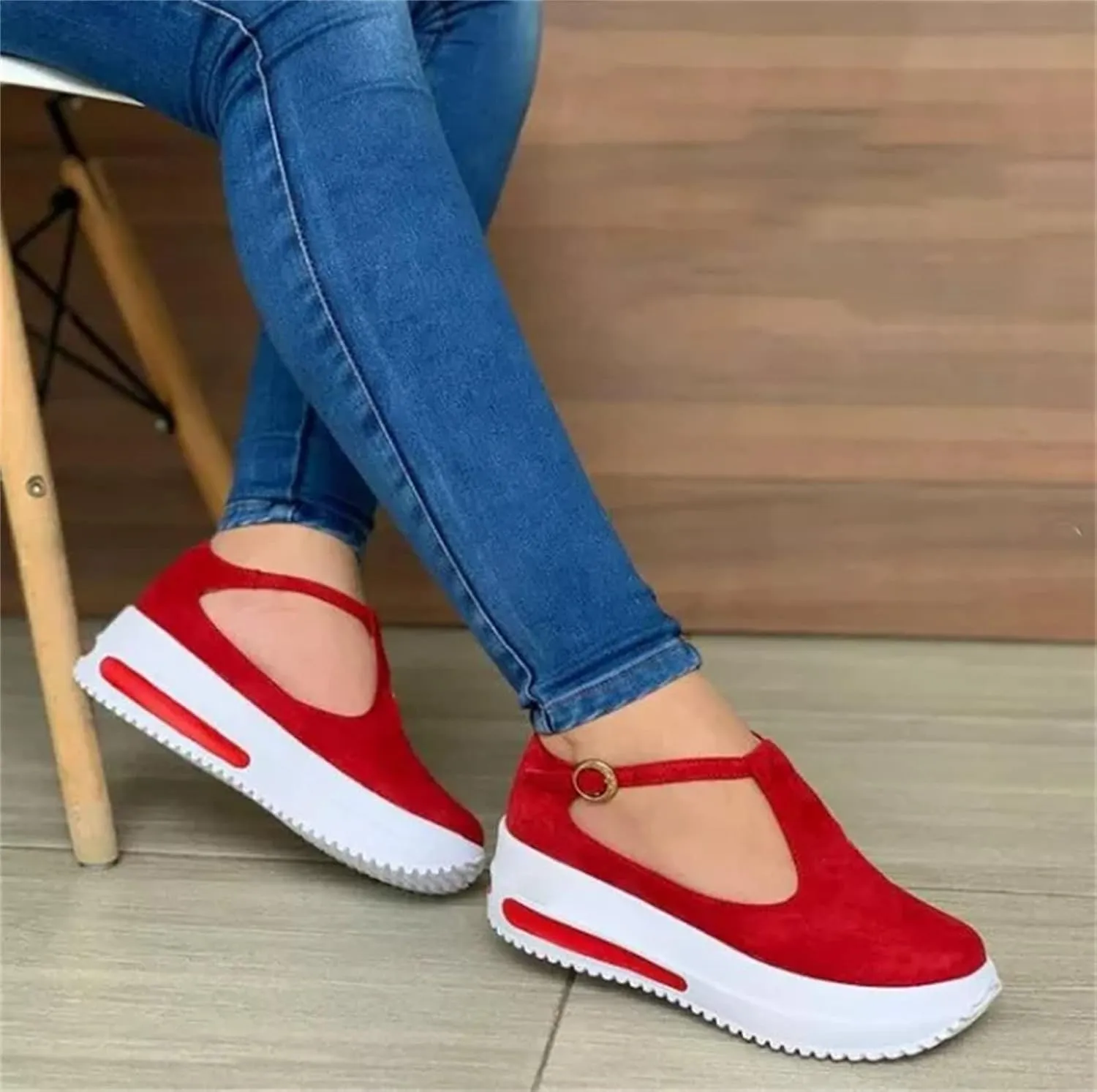 Lausiuoe Sneakers For Women Platform Slip On Fashion Canvas Shoes Lightweight Non-Slip Casual Comfortable Walking Flat Loafer