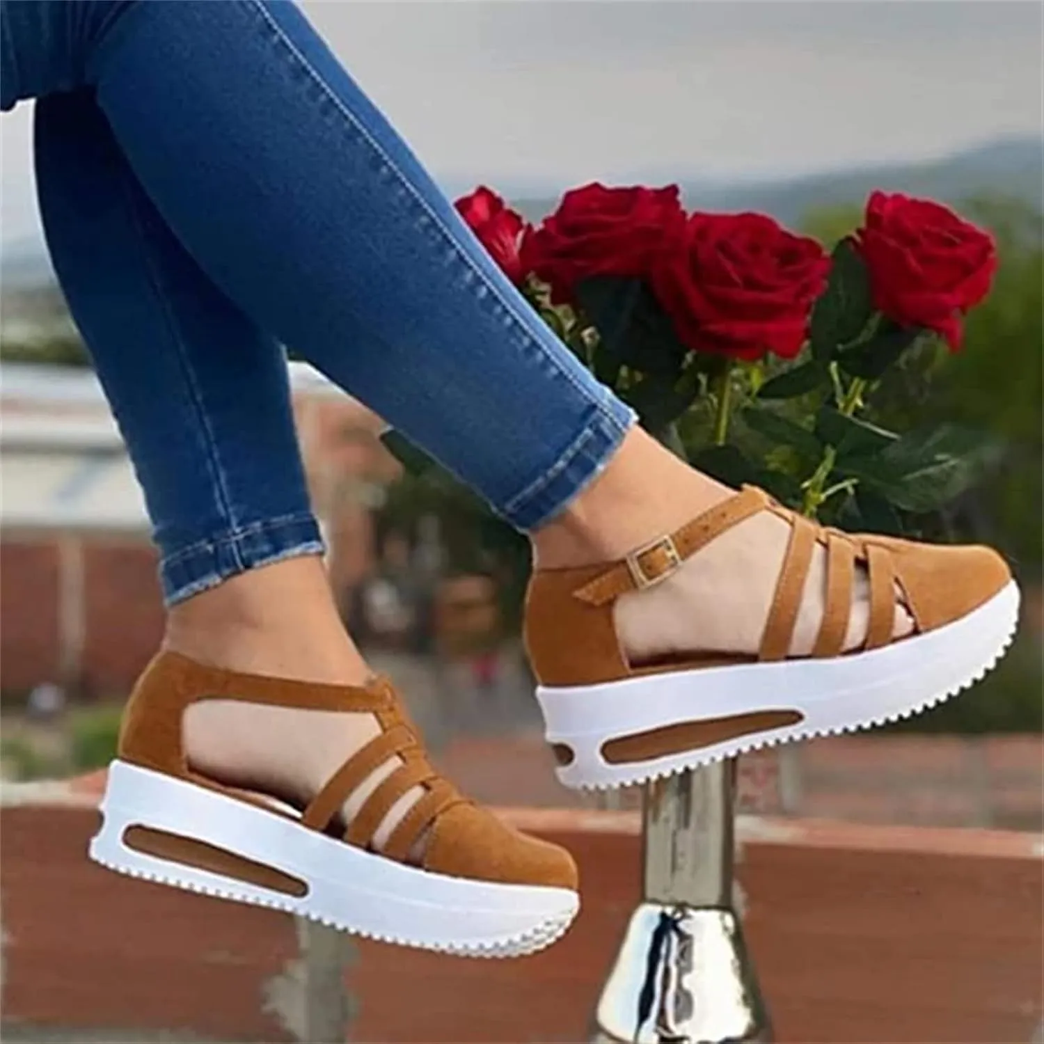 Lausiuoe Sneakers For Women Walking Shoes Wide Width Comfortable Casual Fashion Slip On Low Top Leather Flat Loafers