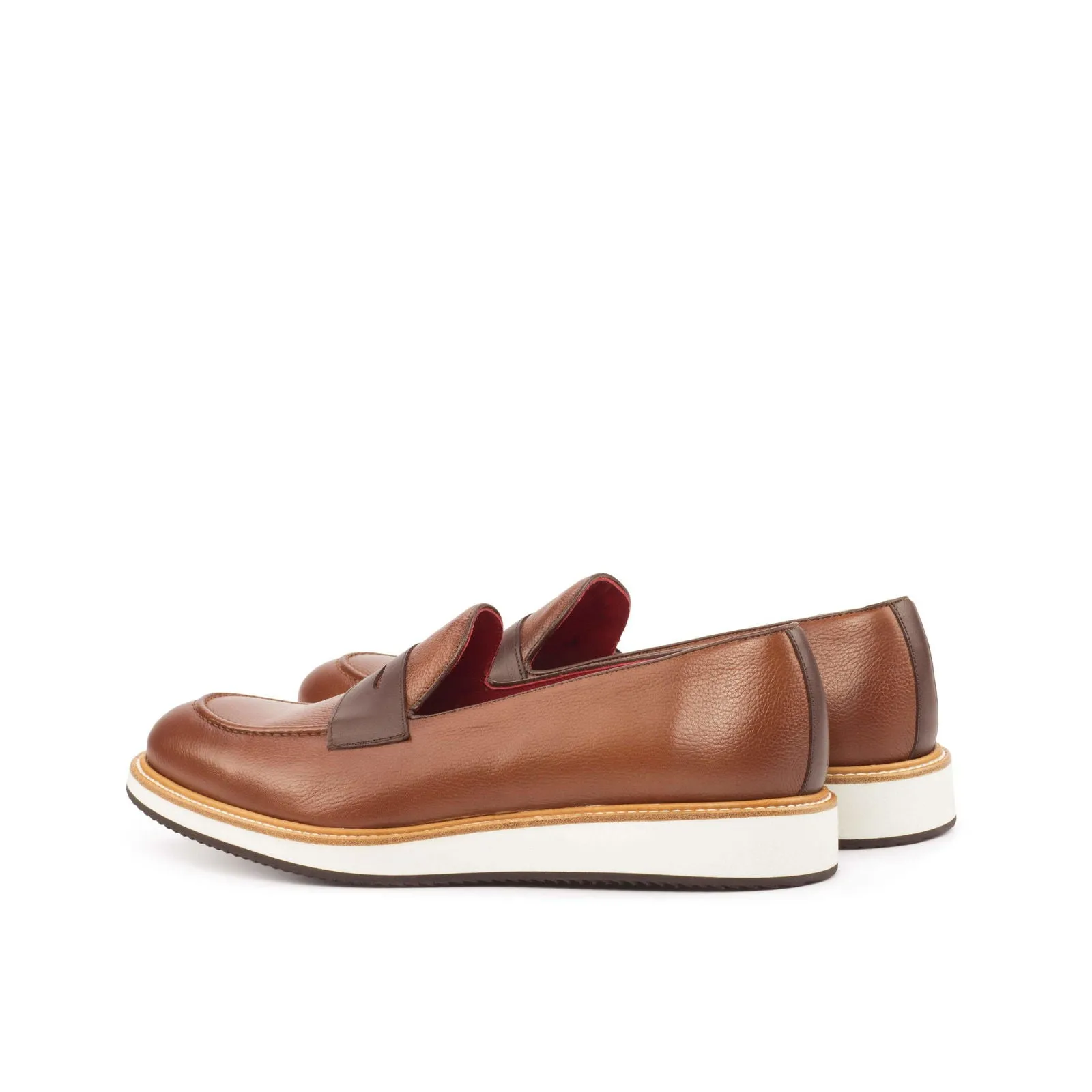 Loafer-Painted Full Grain, Box Calf, Brown, Dark Brown