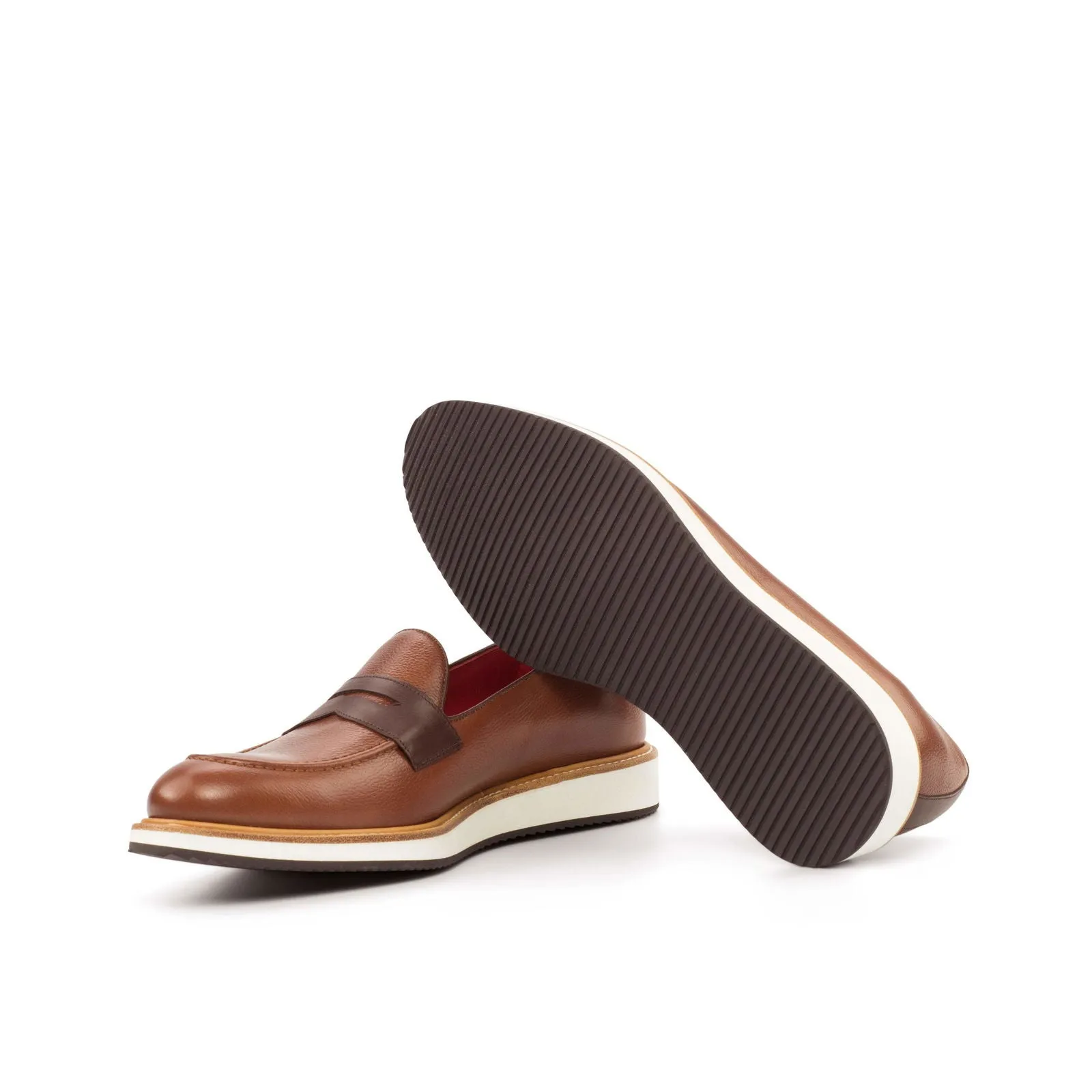 Loafer-Painted Full Grain, Box Calf, Brown, Dark Brown