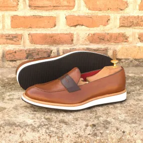Loafer-Painted Full Grain, Box Calf, Brown, Dark Brown