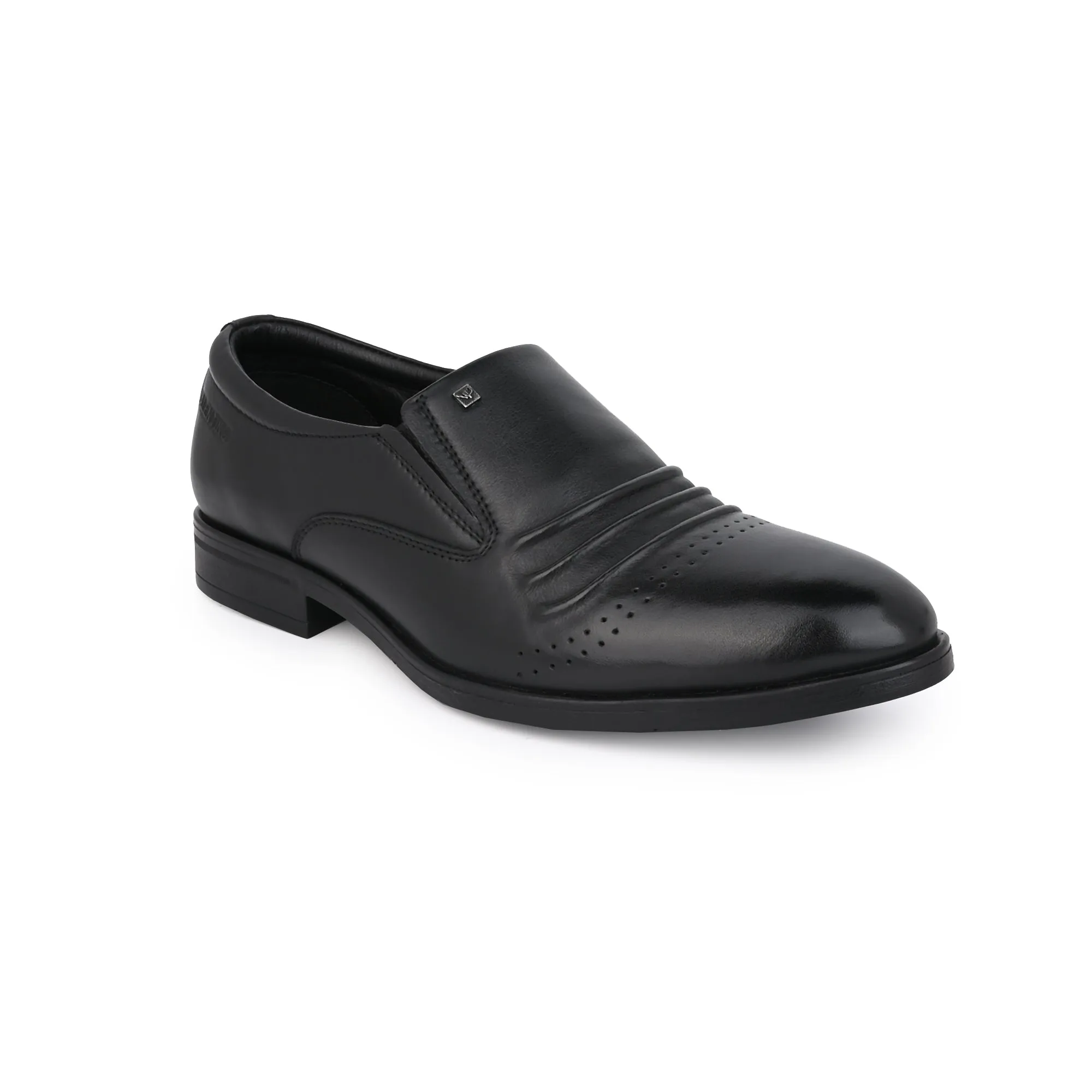 Men Premium Leather Black Slip-On Formal Shoes (Akme-11)