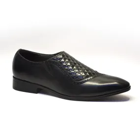 Men Premium Leather Black Slip-On Formal Shoes (V-Paris-05)