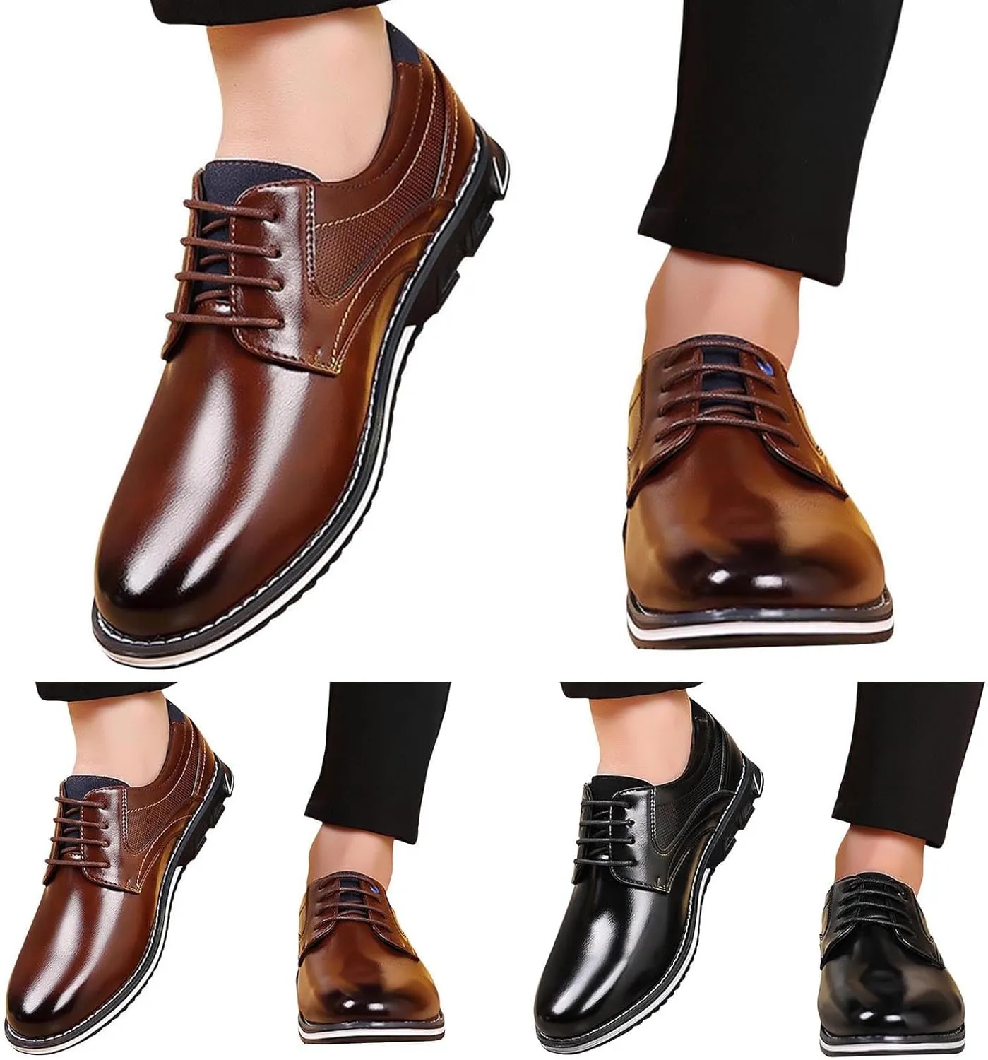 Men's Casual Dress Shoes Comfortable Premium Leather Men Office Classic Working Driving Walking Dress Shoes for Male