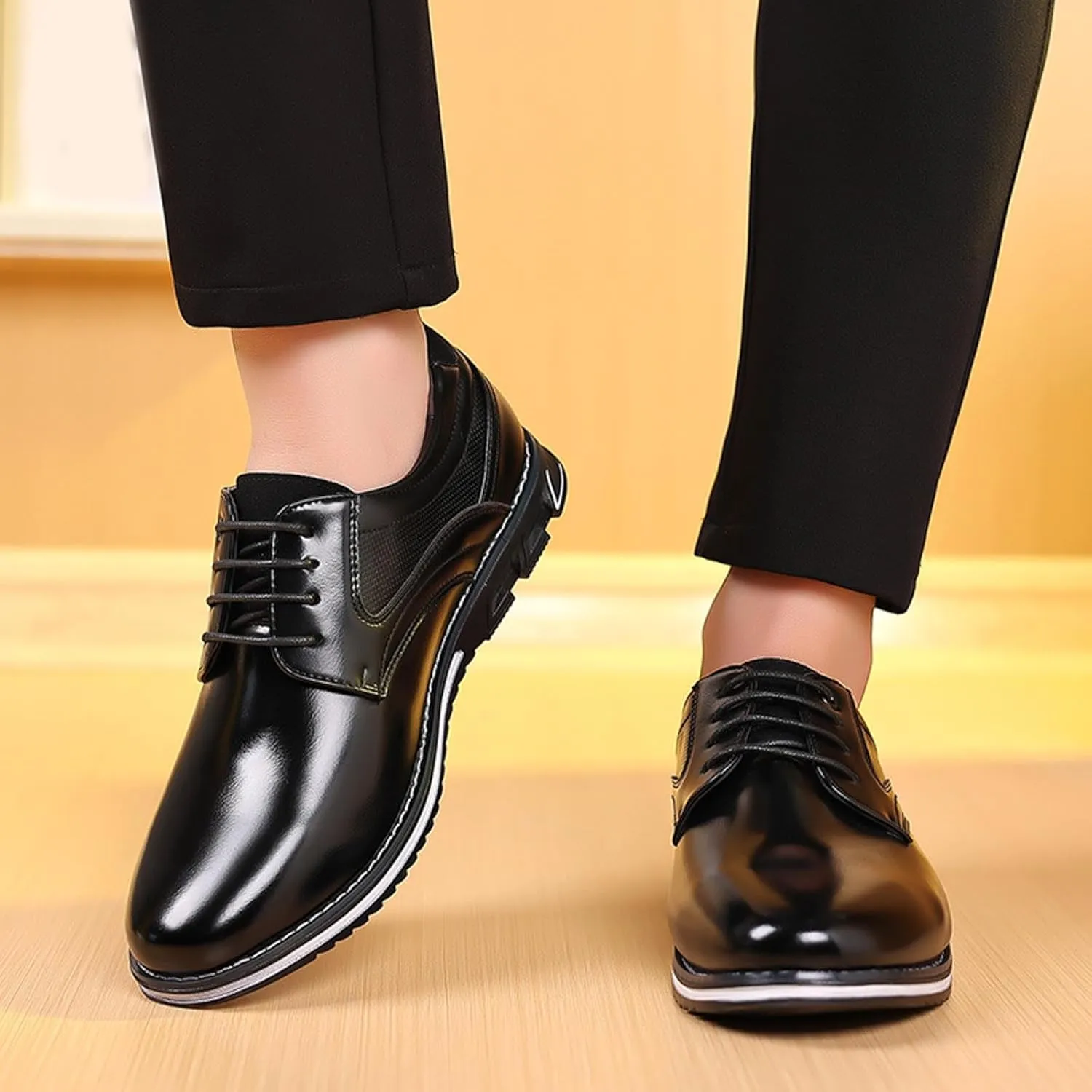 Men's Casual Dress Shoes Comfortable Premium Leather Men Office Classic Working Driving Walking Dress Shoes for Male