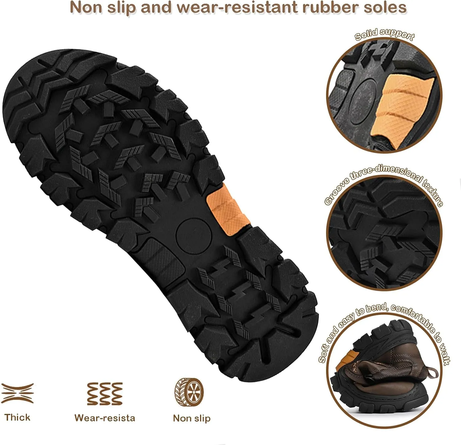 Men's Loafers Casual Slip On Moccasins Shoes, Water-Resistant Non Slip Walking Shoes No Laces Lightweight Breathable Sneaker for Hiking
