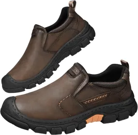 Men's Loafers Casual Slip On Moccasins Shoes, Water-Resistant Non Slip Walking Shoes No Laces Lightweight Breathable Sneaker for Hiking