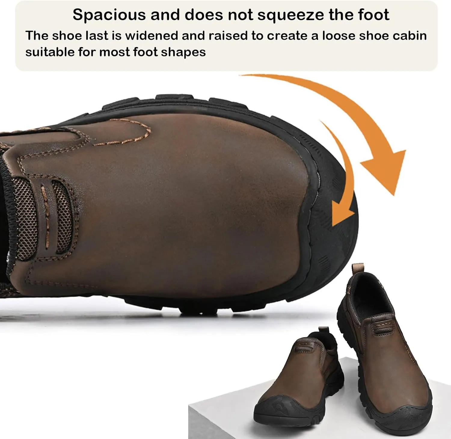Men's Loafers Casual Slip On Moccasins Shoes, Water-Resistant Non Slip Walking Shoes No Laces Lightweight Breathable Sneaker for Hiking