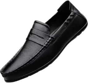 Men's Loafers Shoes Vegan Resistant Lightweight Fashion Party Slip On Leather Stitching Details Loafers