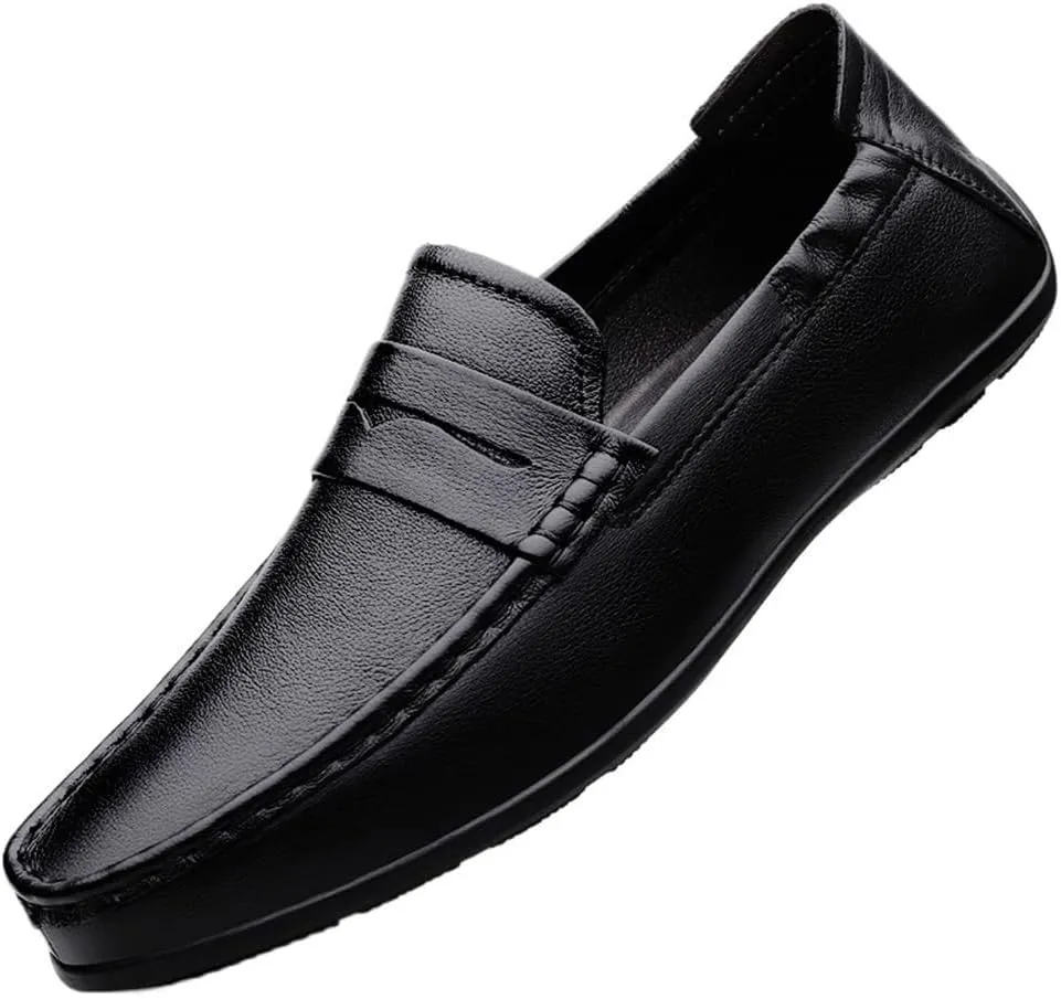 Men's Loafers Shoes Vegan Resistant Lightweight Fashion Party Slip On Leather Stitching Details Loafers