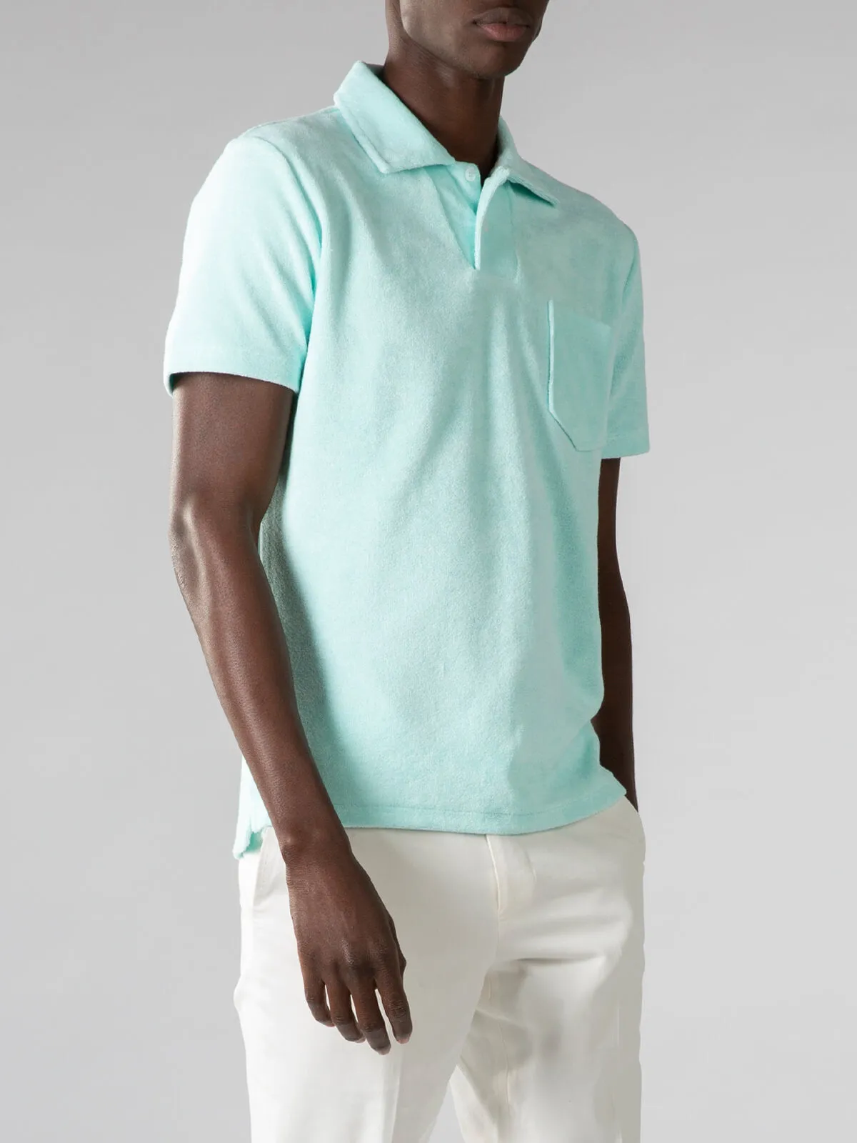 Mint Terry Towelling Polo Shirt