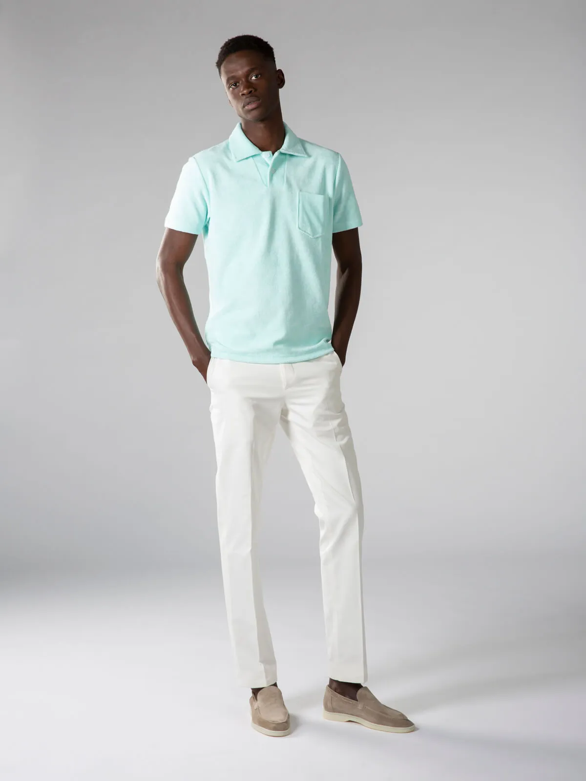 Mint Terry Towelling Polo Shirt