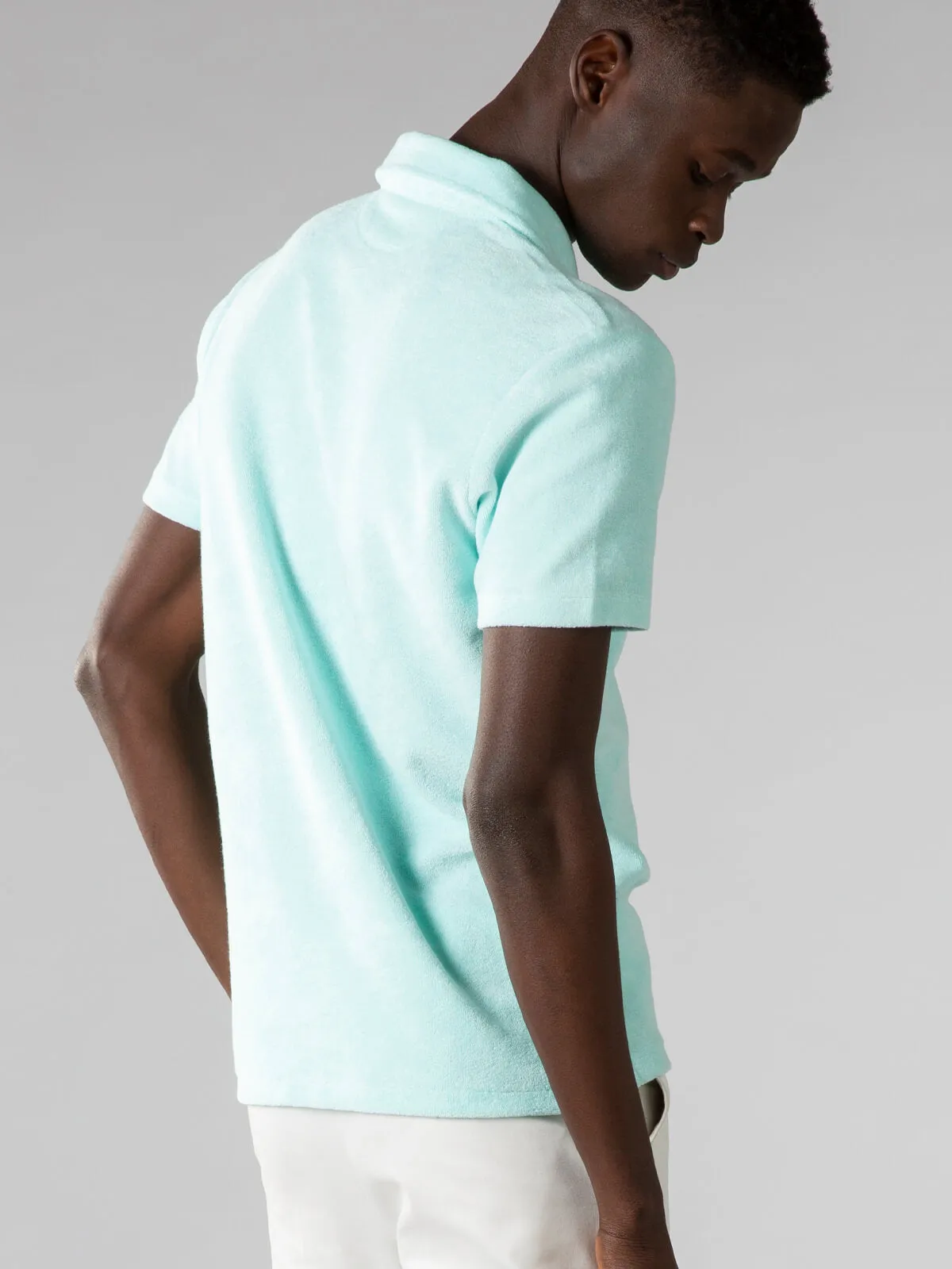 Mint Terry Towelling Polo Shirt