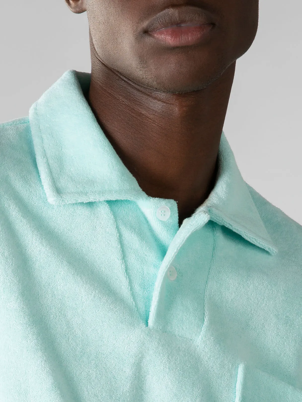 Mint Terry Towelling Polo Shirt