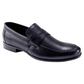 Montique Black Men's Slip-On Dress Shoes Penny Strap Loafer