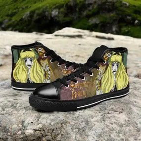 Sleeping Beauty Evil Princess Aurora Zombie Shoes High Top Sneakers for Kids and Adults
