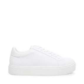 Steve Madden Women's Bass Platform Rounded toe Sneakers White Leather