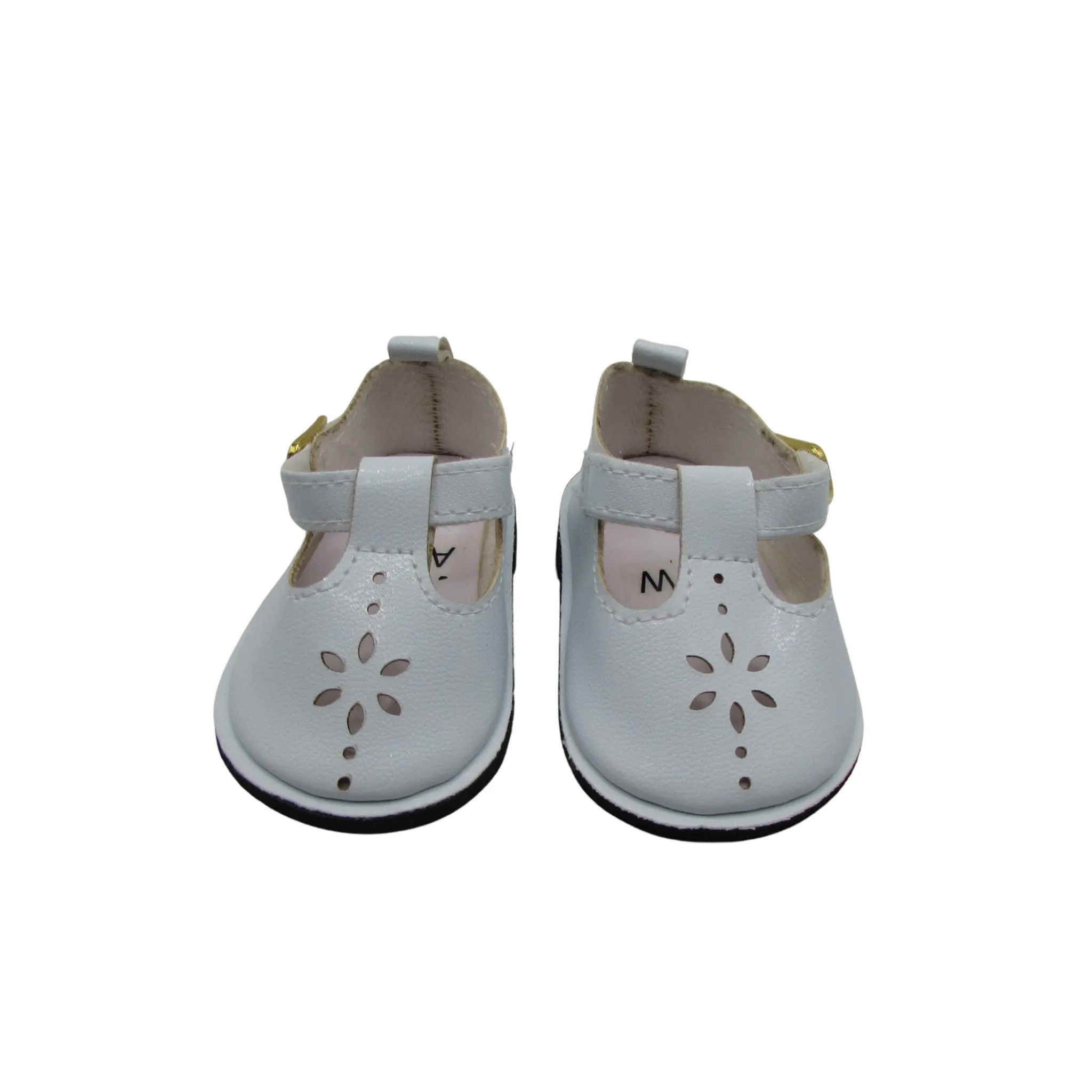 White MJ Doll Shoes for 18-inch dolls