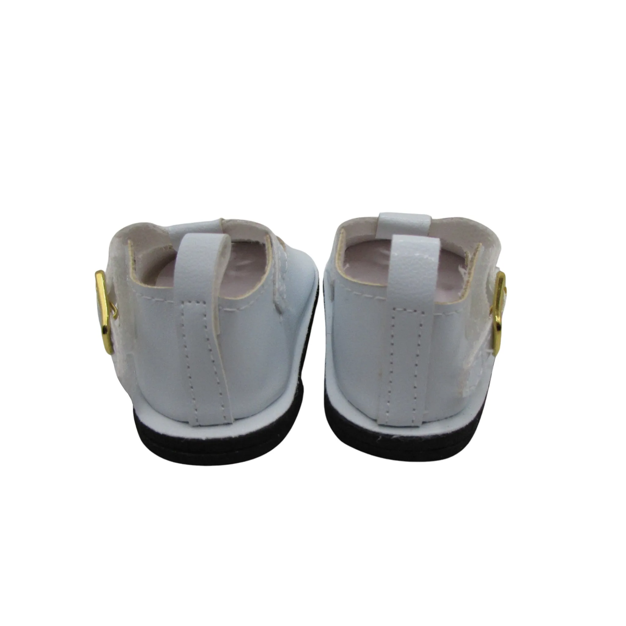 White MJ Doll Shoes for 18-inch dolls