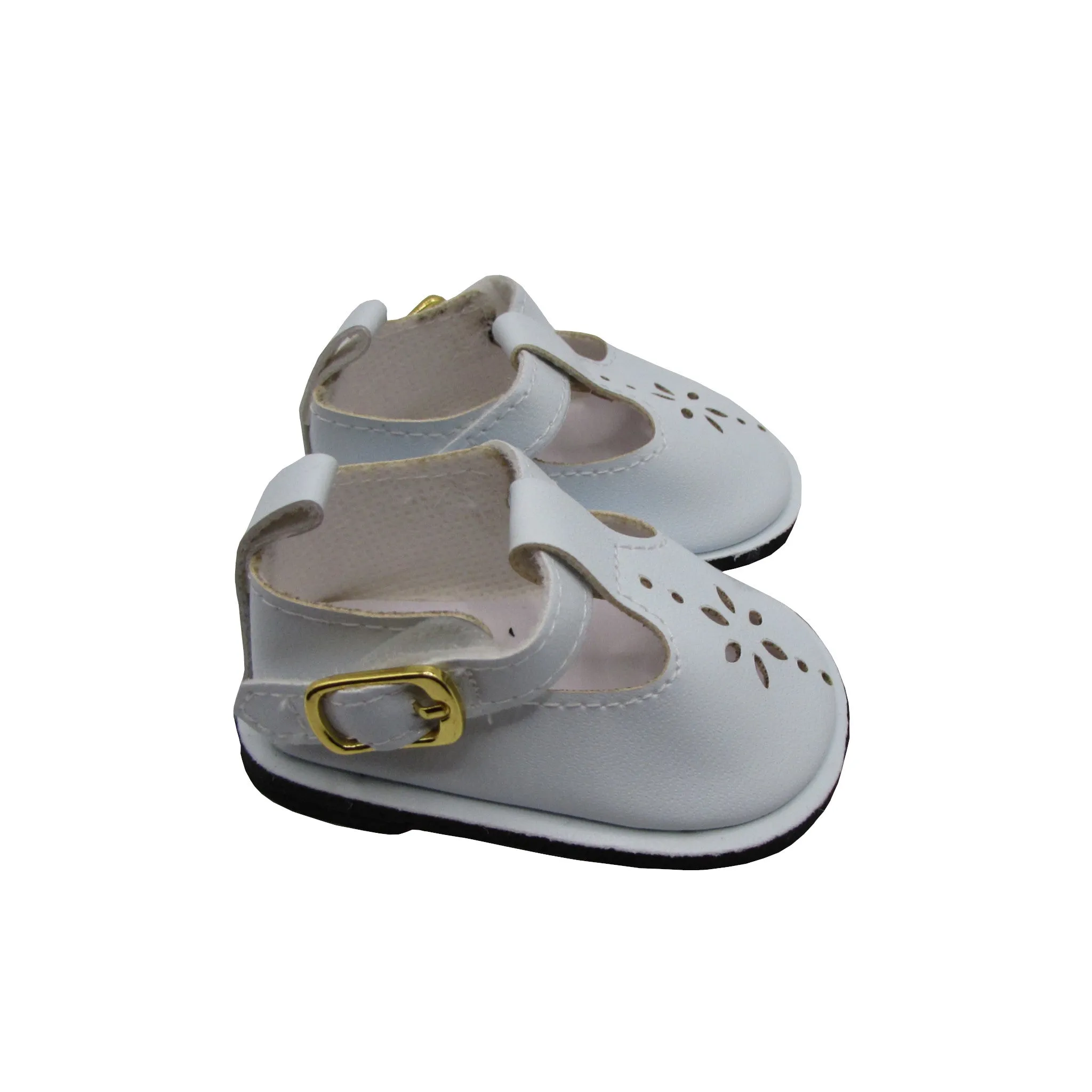 White MJ Doll Shoes for 18-inch dolls