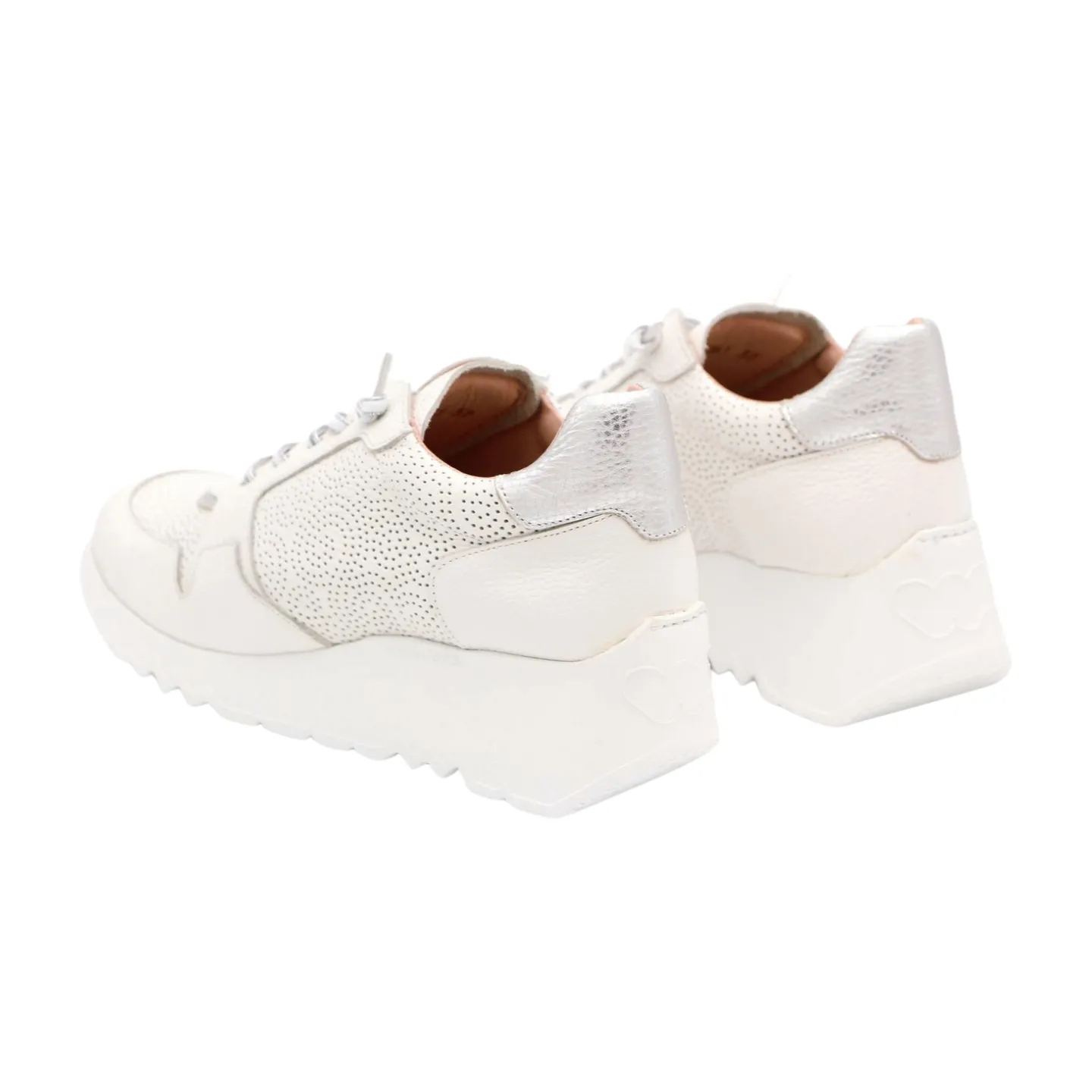 WONDERS White Printed  Leather Trainer E-6761