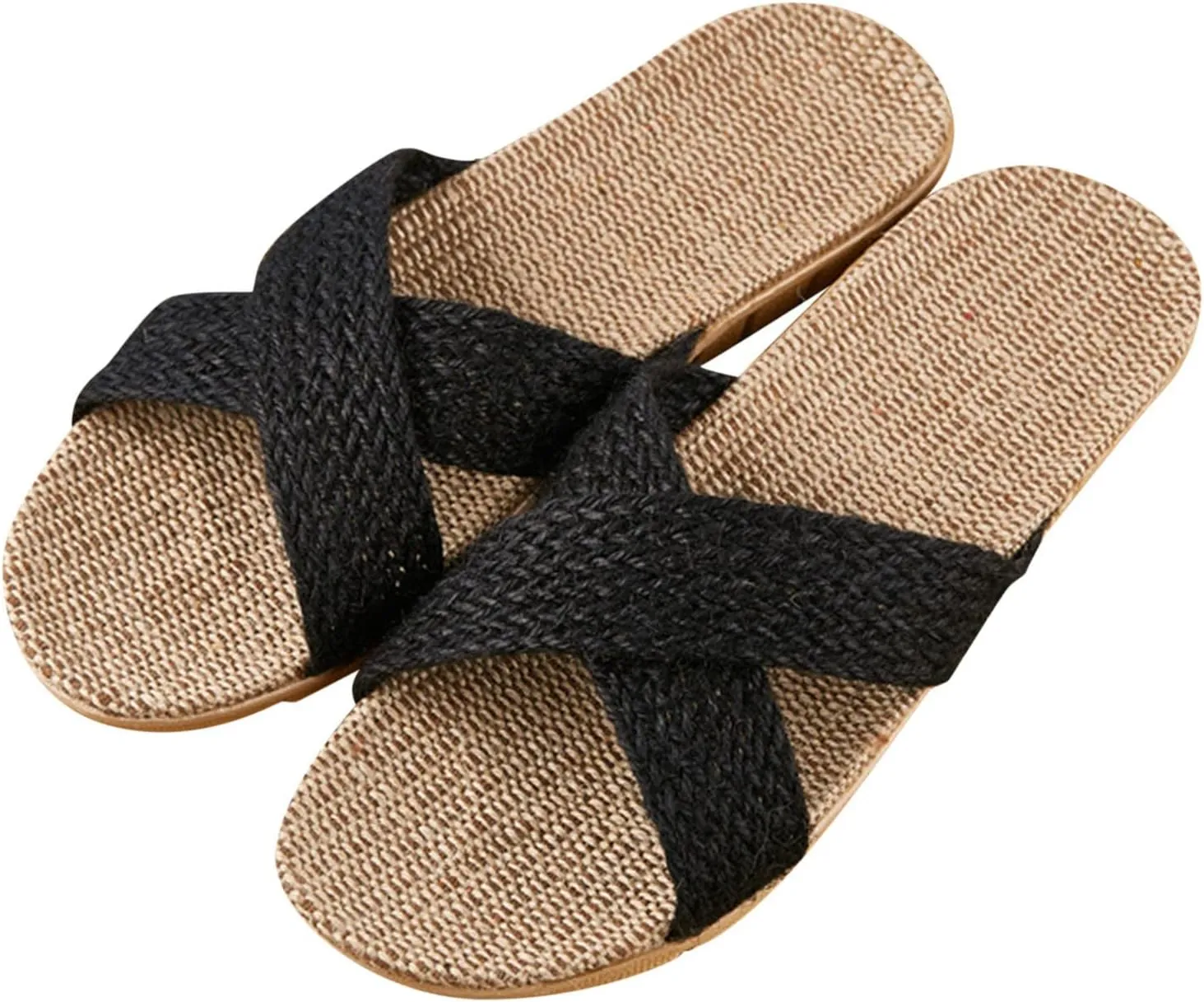 Yanzhenglip Sandals Women, Women'S Cross Straw Sandals Summer Casual Outdoor Sandals Beach Slippers Non-Slip Comfortable Lightweight Flat Sandals
